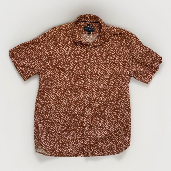 Joseph Abboud Other - Joseph Abboud Mens Large Rust Floral Print Modern Fit Short Sleeve Button Up